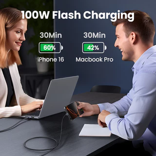 UGREEN PD 100W ประเภท C Fast สายชาร์จ Upgrated E-Marker ชิป USB 3.0 ข้อมูลสําหรับ iPhone 17 Pro Max16 Pro Max 15 Samsung S24 Ultra Xiaomi โทรศัพท์ Android iPad Mackbook Pro