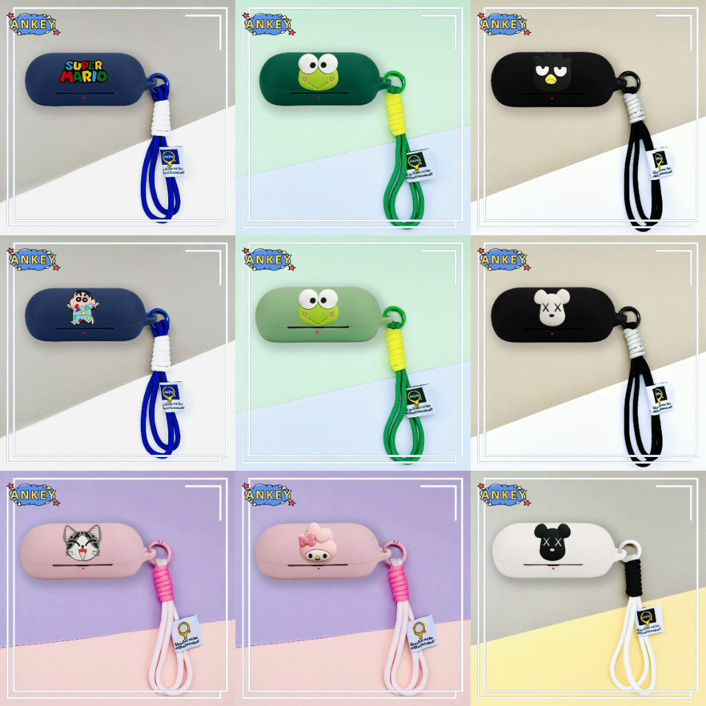 For Sony WF-C710N / C700N Earphone Silicone Case Frog Lovely Earbuds Waterproof Shockproof Soft Protective Headphone Cover Headset Skin with Hand Rope