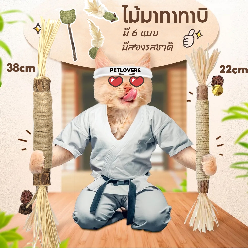 38cm😽อันใหญ่มาก ไม้มาทาทาบิ ขัดฟันไม้ ไม้ขัดฟันแมว ของเล่นแมว ลดคราบหินปูน