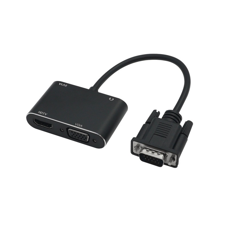 อะแดปเตอร์ VGA เป็น HDMI VGA Dual Display Splitter Converter พร้อมเสียงสําหรับ PS3/4 HDTV Monitor โปรเจคเตอร์ PC แล็ปท็อป TV-Box