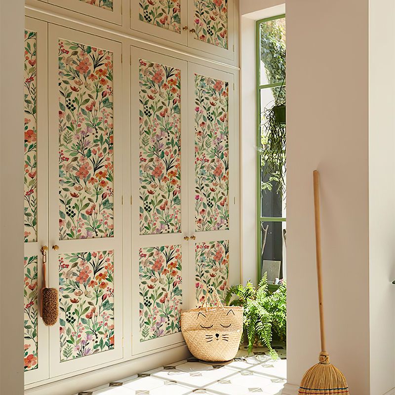 【พร้อมส่ง】44cm*3m wallpaper ติดผนัง  วอลเปเปอร์ติดผนัง ลายดอกไม้ มีกาวในตัว