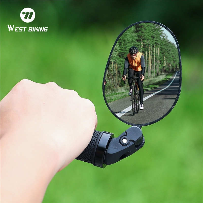 WEST BIKING  กระจกมองหลัง 360 สําหรับติดแฮนด์บาร์รถจักรยาน MTB° กระจกมองหลัง สามารถปรับได้ สําหรับจักรยานพับได้