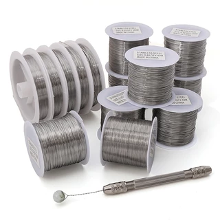 ลวดสตีลอ่อนขนาด 0.2-0.6mm สำหรับร้อยลูกปัดทำสร้อยคอ สร้อยข้อมือ DIY