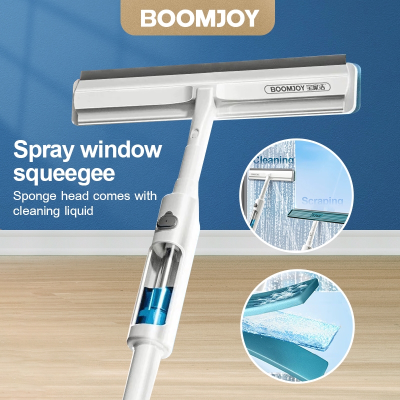 BOOMJOY ไม้กวาดสําหรับทําความสะอาดหน้าต่างด้วยสเปรย์, สเปรย์ทำความสะอาดหน้าต่างขนาด 3 ใน- 1, ไม้กวาดสําหรับทําความสะอาดกระจกและหน้าต่าง