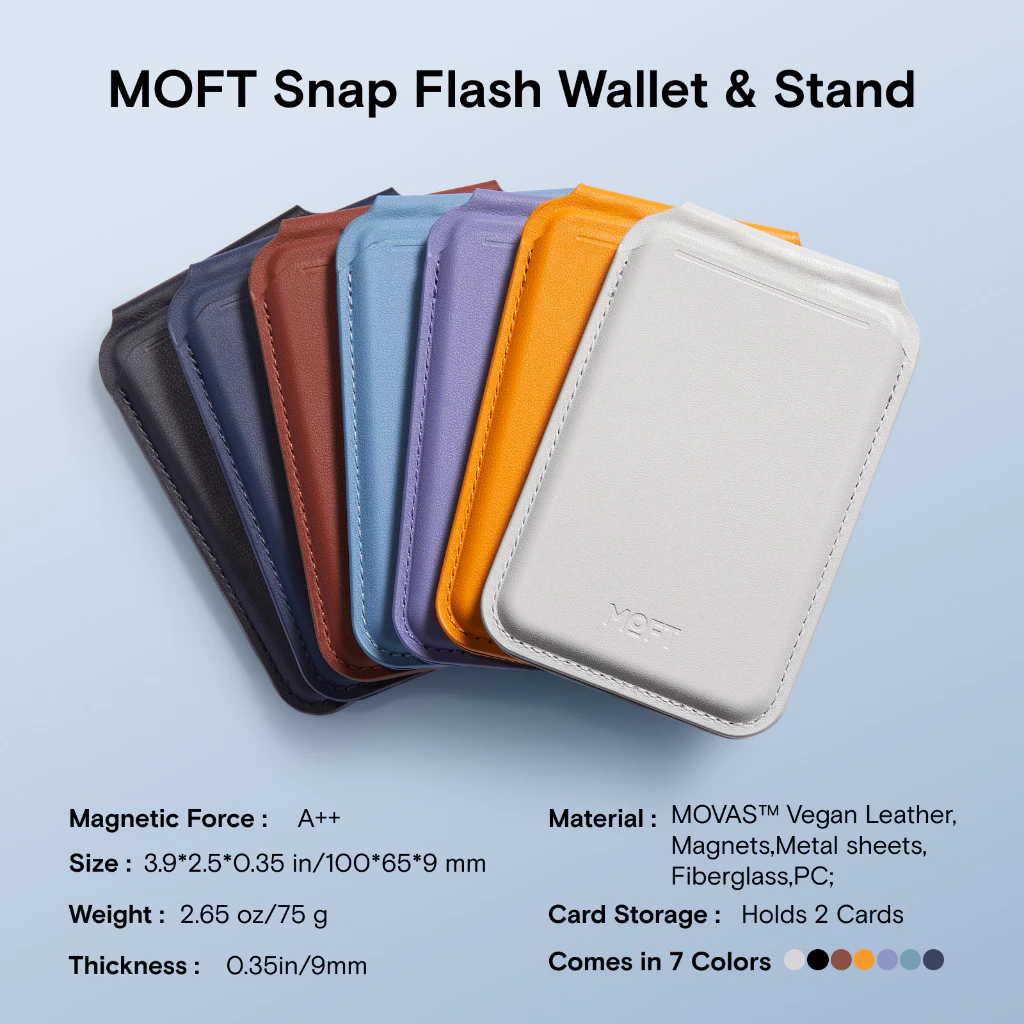 MOFT Snap Flash Wallet ขาตั้งโทรศัพท์มือถือ กระเป๋าสตางค์ พร้อม MagSaf ใช้งานสะดวก ทนทาน สําหรับสมาร์ทโฟน เปิดหน้าต่าง ID และบานพับเหล็ก thumbnail 9