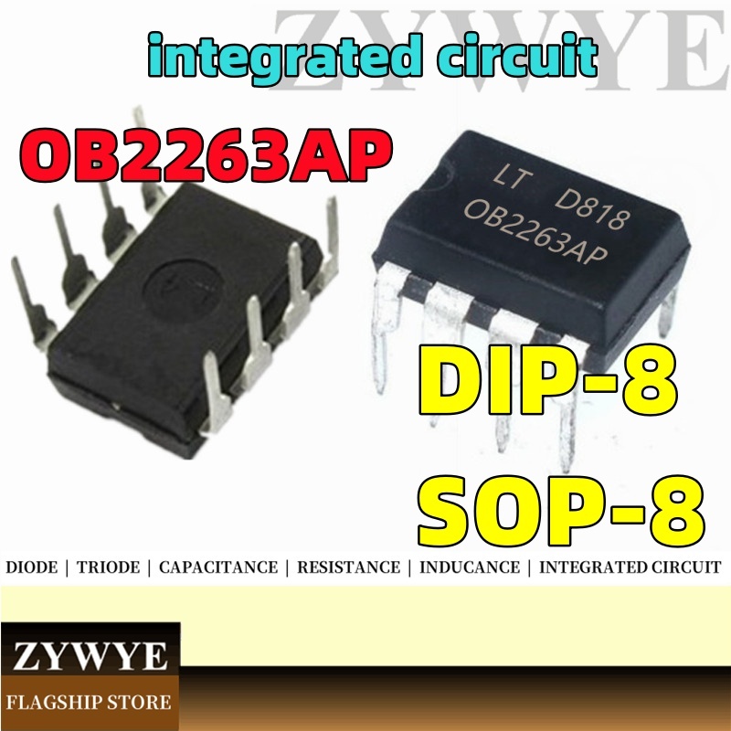 ยี่ห้อใหม่ OB2263 DIP-8 OB2263AP LCD Power Management IC In-Line DIP-8 Pins 0B2263
