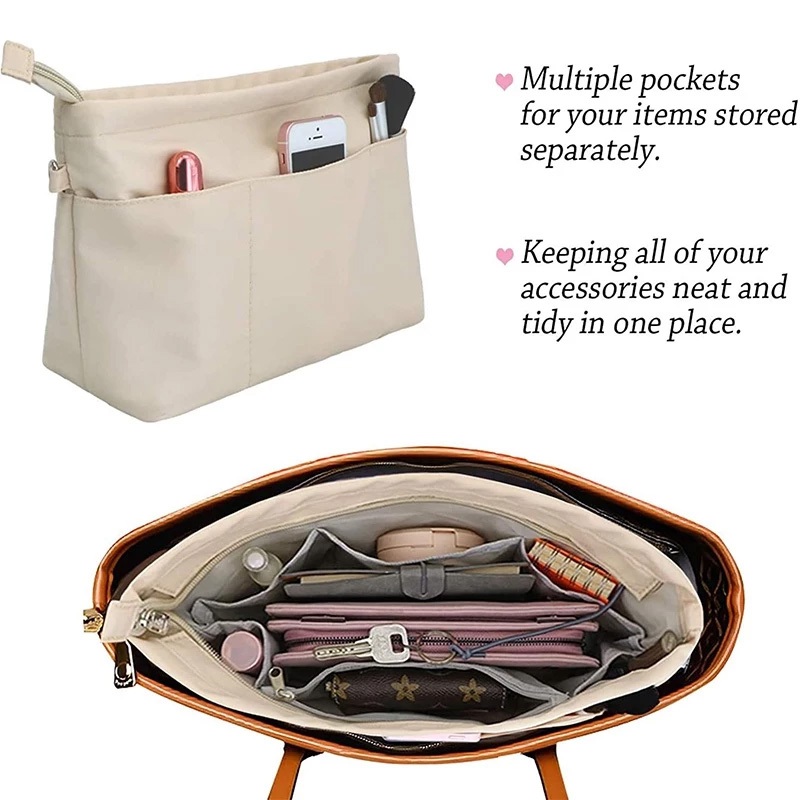 กระเป๋า Organizer ใส่ Zipped Top สําหรับ Tote Bag กระเป๋าถือ Shaper 13 กระเป๋า