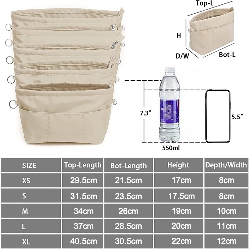 กระเป๋า Organizer ใส่ Zipped Top สําหรับ Tote Bag กระเป๋าถือ Shaper 13 กระเป๋า