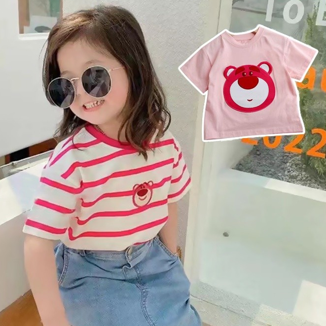 0-6 ปี KIds Girls T เสื้อLotso Pringting Baby เสื้อยืดสไตล์เกาหลี
