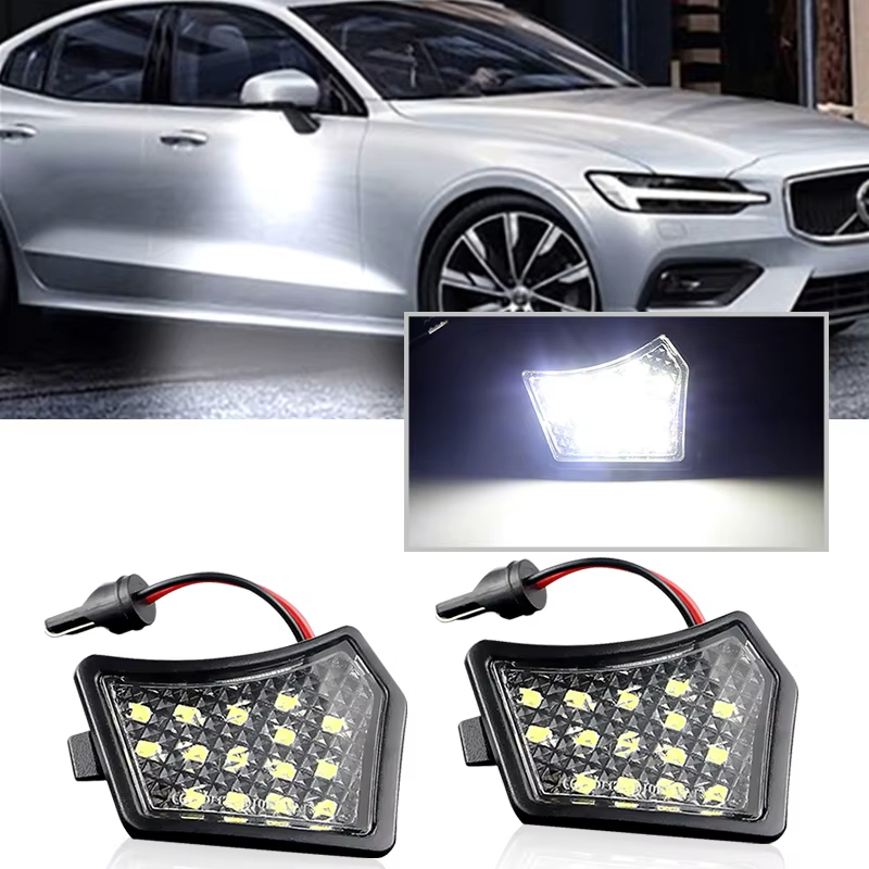 2PCS LED ภายใต้กระจกมองหลัง Puddle Light ยินดีต้อนรับโคมไฟสําหรับ Volvo S60 V70 CH 315000 สําหรับ Ja
