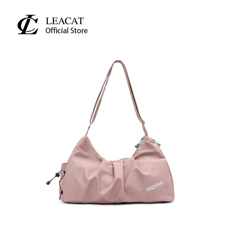 Leacat กระเป๋าสะพายไหล่ กระเป๋าเดินทาง ผ้าไนล่อน ความจุขนาดใหญ่ อเนกประสงค์ สําหรับเล่นโยคะ ยิม