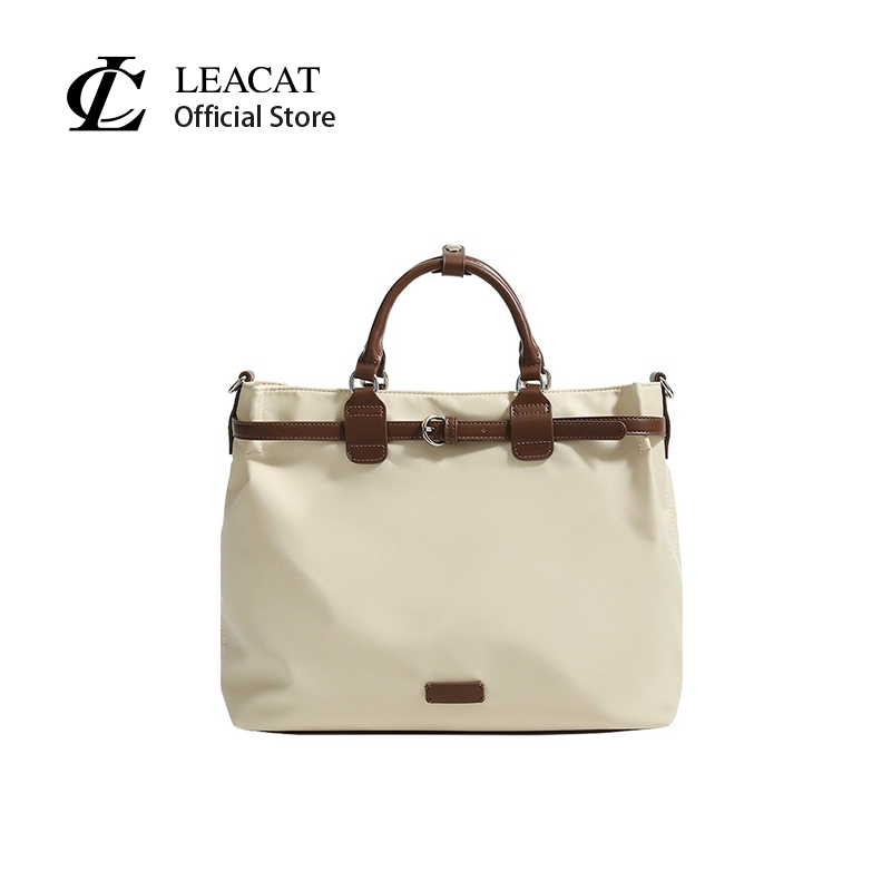 Leacat ไนลอนกระเป๋าสะพายขนาดใหญ่ความจุมือถือกระเป๋าสตรี Class Commuter กระเป๋าไหล่เดี่ยว Crossbody กระเป๋าคอมพิวเตอร์