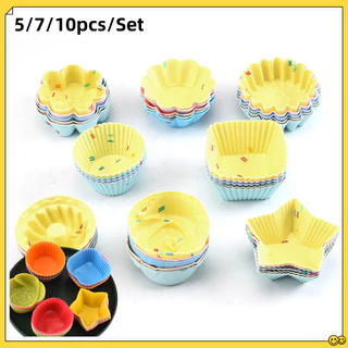 5/7 OST/10 ชิ้น/เซ็ตแม่พิมพ์เค้กซิลิโคนมัฟฟิน Cupcake แม่พิมพ์อบ DIY เครื่องมือตกแต่งเค้ก N