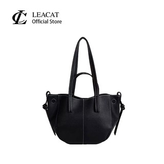 Leacat หนังนุ่ม niche wing bag tote bag premium sense กระเป๋าถือความจุขนาดใหญ่ combuting womens bag