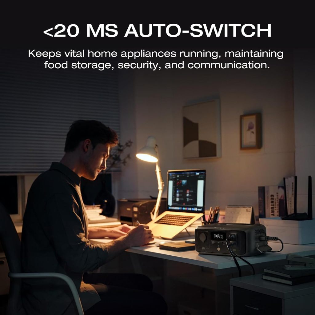 Ef ECOFLOW สถานีจ่ายไฟแบบพกพา RIVER 3, 245Wh LiFePO4 Battery Power Station, 300W เอาต์พุต AC สูงสุด 600W, <20 MS UPS & <30 dB, 1Hr Fast Charging สําหรับกลางแจ้ง/แคมป์ปิ้ง/บ้าน - รูปที่ 3