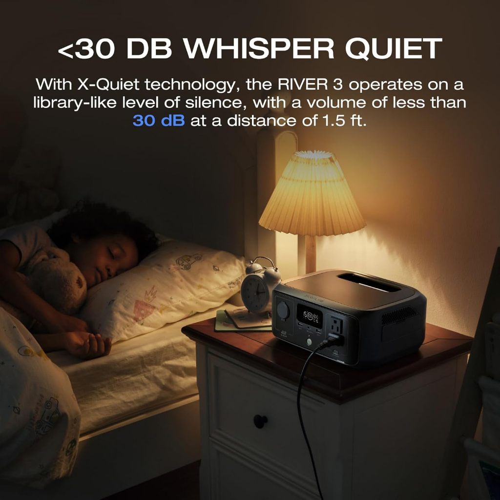 Ef ECOFLOW สถานีจ่ายไฟแบบพกพา RIVER 3, 245Wh LiFePO4 Battery Power Station, 300W เอาต์พุต AC สูงสุด 600W, <20 MS UPS & <30 dB, 1Hr Fast Charging สําหรับกลางแจ้ง/แคมป์ปิ้ง/บ้าน - รูปที่ 7