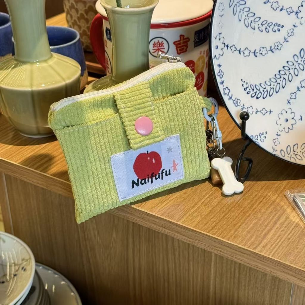 Mini Coin Purse Apple Green Key Case ที่ใส่การ์ดขนาดเล็กกระเป๋าเก็บของแบบพกพา