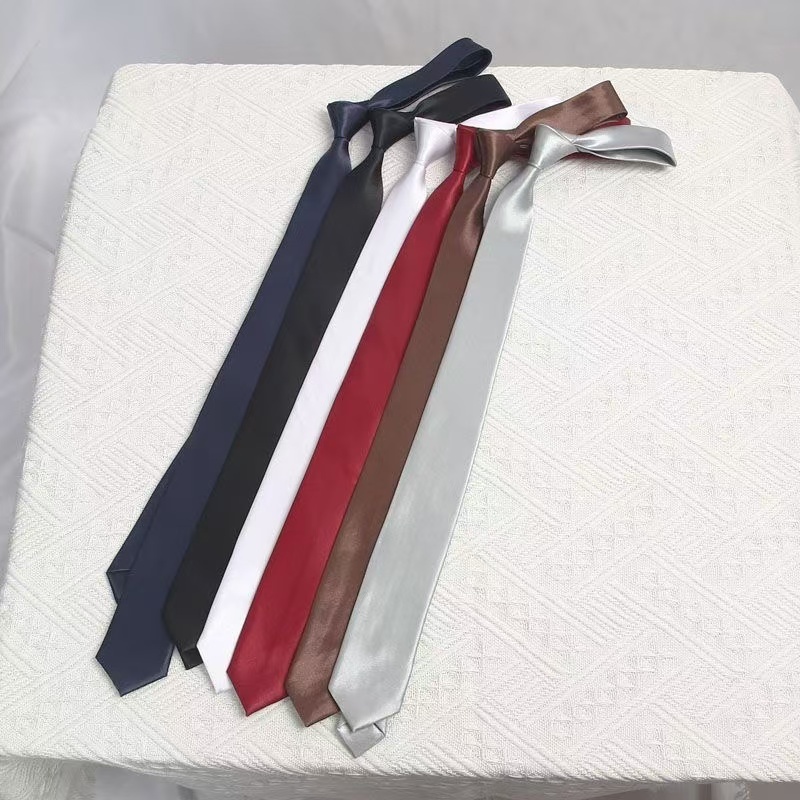Unisex Fashion Thin Tie ผ้าพันคอริบบิ้นเย็น Slim Skinny Tie เนคไทงานแต่งงาน