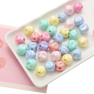 [16 มม.] ลูกปัดมะเดื่อรูปทรงพิเศษชุบสีทึบอุปกรณ์เสริมอะคริลิ…