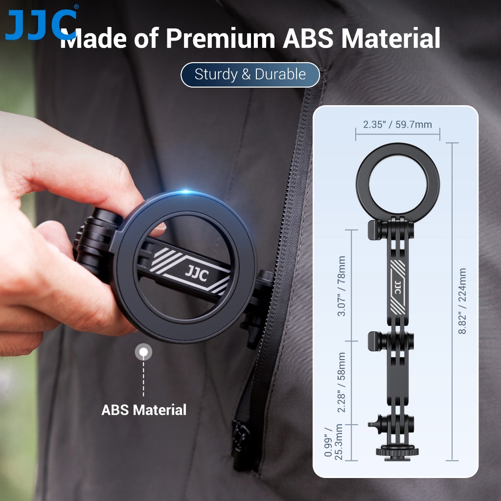 JJC กล้องฮอทชู Hot Shoe Adapter Magnetic Phone Holder ผู้ถือโทรศัพท์สําหรับ Mag-Safe โทรศัพท์มือถือ Apple 16 15 14 Pro Max & DJI Sony Canon Nikon Fujifilm อุปกรณ์เสริม