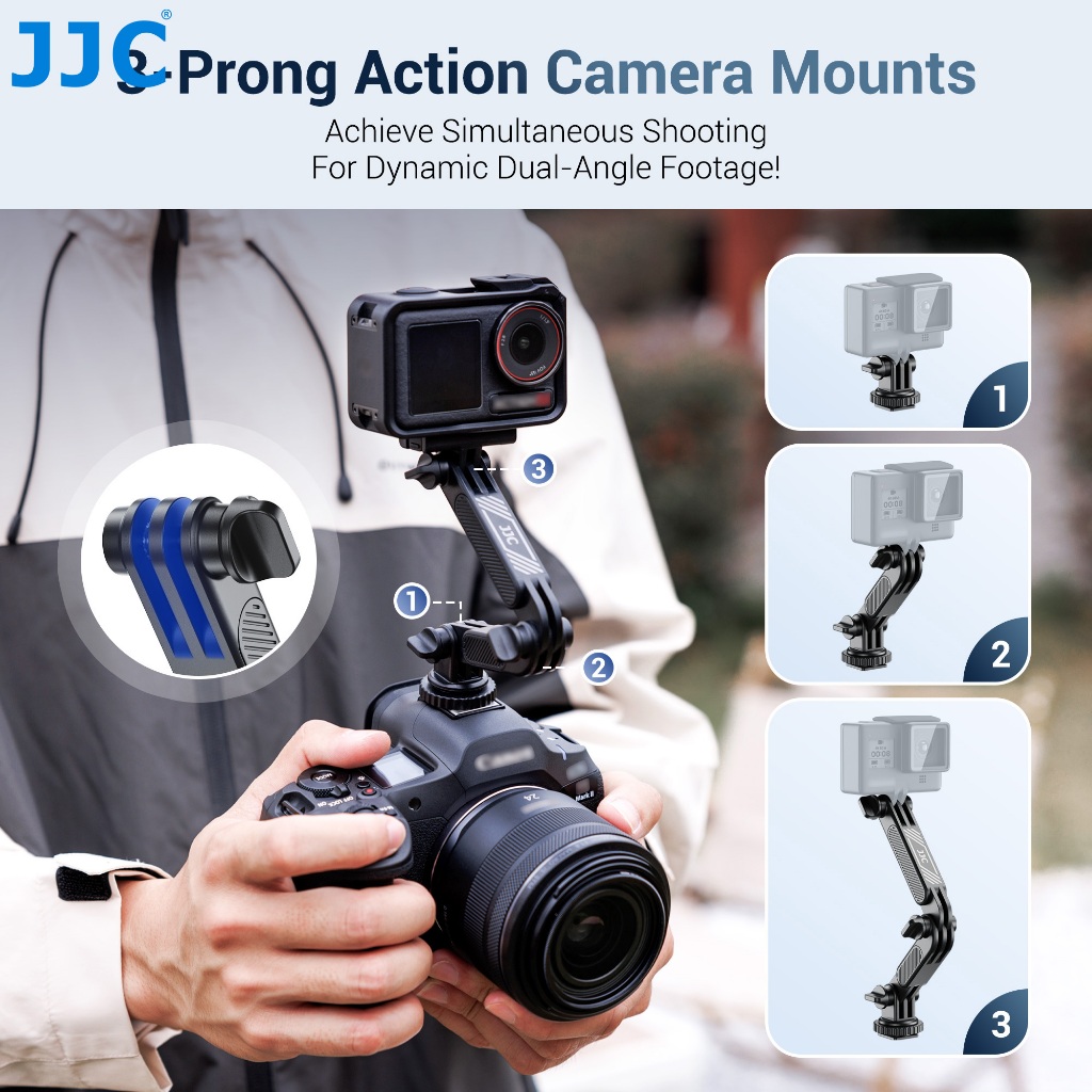 JJC กล้องฮอทชู Hot Shoe Adapter Magnetic Phone Holder ผู้ถือโทรศัพท์สําหรับ Mag-Safe โทรศัพท์มือถือ Apple 16 15 14 Pro Max & DJI Sony Canon Nikon Fujifilm อุปกรณ์เสริม