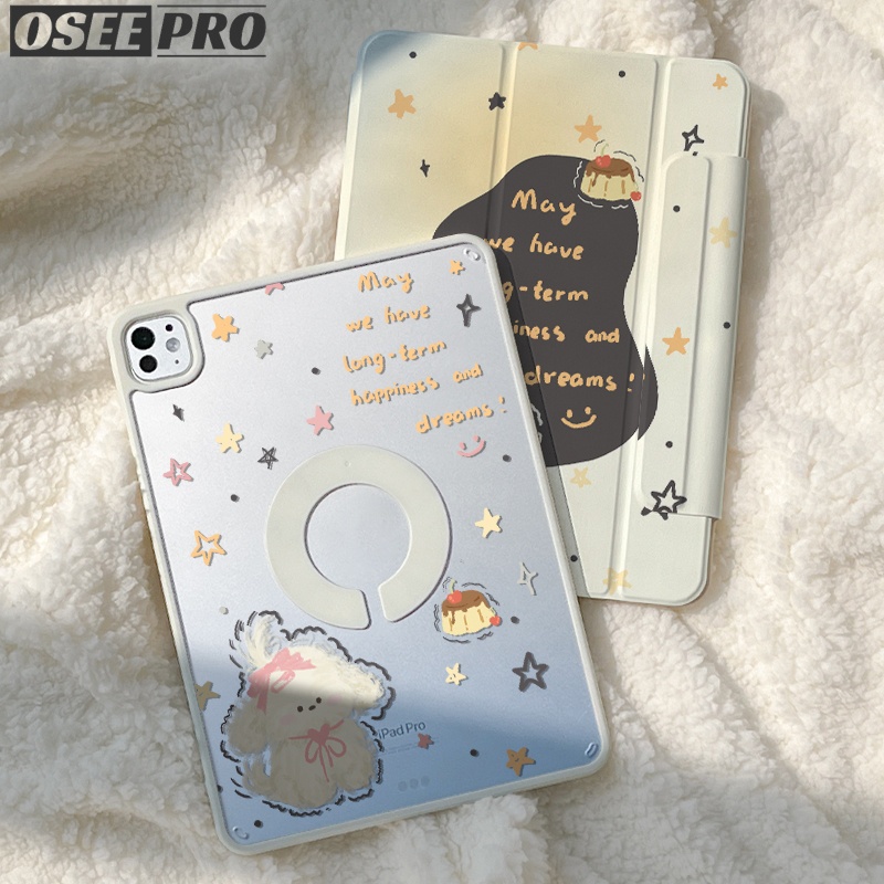 Osee Pro เคส iPad สามในหนึ่งเดียว 720° หมุนที่ถอดออกได้แม่เหล็กทาสีป้องกันกรณีสําหรับ ipad pro 13 เคสไอแพดโปร11 Air 13 นิ้ว เคส ipad air 4 เคสไอแพด air 5 ไอแพด air 6 ipad gen 7 เคสไอแพด gen 8 เคส ไอแพด gen 9 เคสไอแพด gen 10 mini 6 7 เคสอัจฉริยะแบบแม่เหล็ก