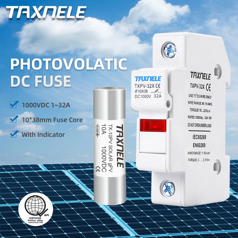 พลังงานแสงอาทิตย์ DC ฟิวส์ 1000V PV โซลาร์เซลล์ 6A 10A 15A 20A 25A 30A DC ฟิวส์ผู้ถือฐานพลังงานแสงอาทิตย์ gpV