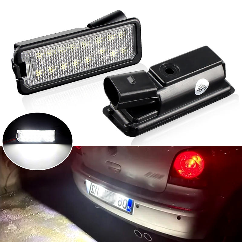 2pcs LED จํานวนใบอนุญาตโคมไฟสําหรับที่นั่ง Leon Toledo สําหรับ VW Amarok Passat CC Golf Mk7 Passat B