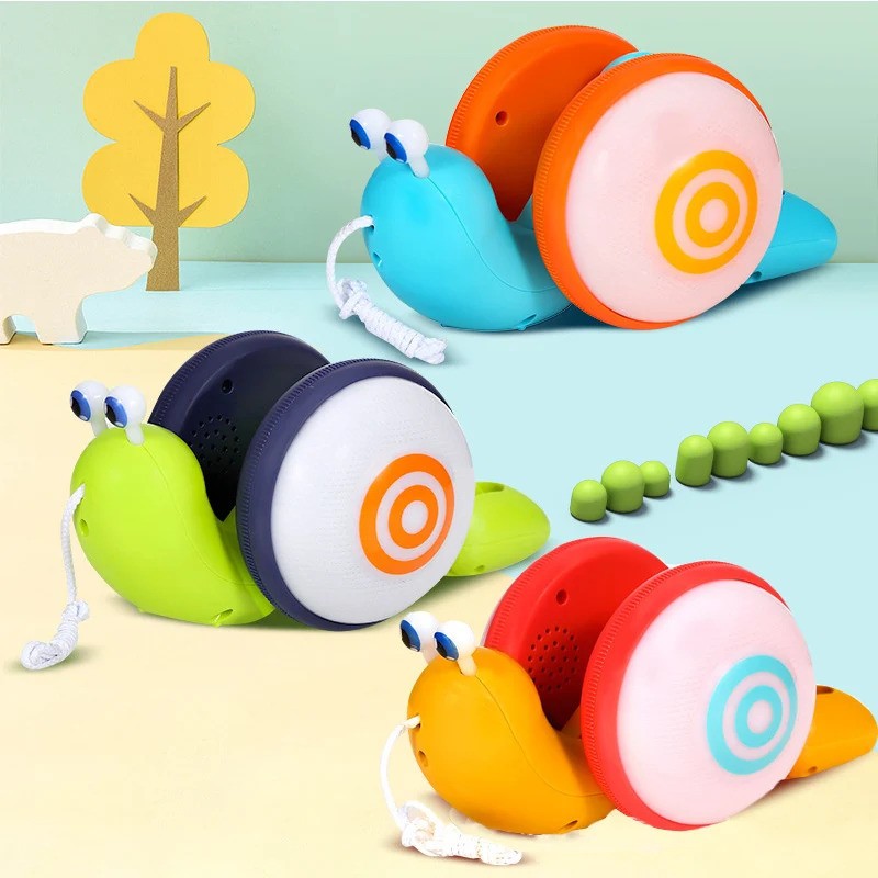 ของเล่นเด็กหอยทาก, ของเล่นการเรียนรู้การ์ตูนดึงการศึกษา Along Early Snail Traction ของเล่น Encourage เชือก Hand State Walk