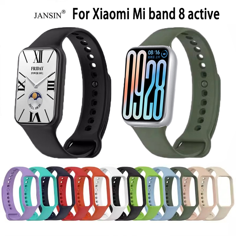 สาย สายนาฬิกาข้อมือซิลิโคน สําหรับ Xiaomi Mi Band 8 Active new สาย นาฬิกาสมาร์ท