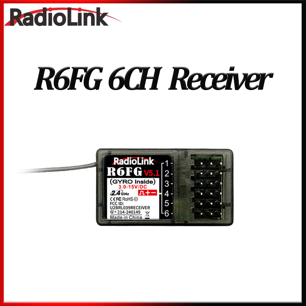 Radiolink R6FG 6CH 6 ช่องพร้อม GyroRC ตัวรับสัญญาณ 2.4G วิทยุระบบสําหรับ RC รถเรือ RC8X/RC6GS/RC4GS/