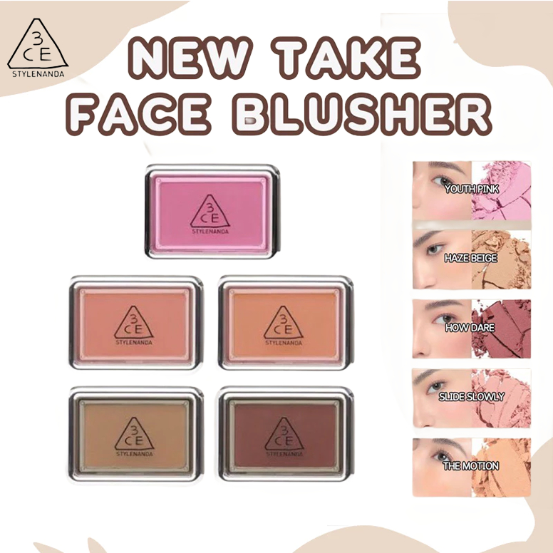 3ce MOOD RECIPE FACE BLUSH 5g/ ใหม่ TAKE FACE BLUSHER 4.5g