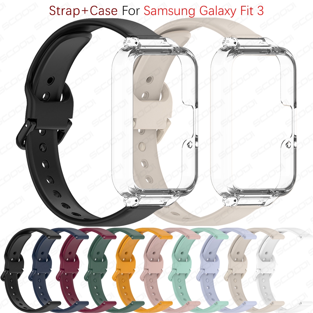 เดียวกันสีหัวเข็มขัดซิลิโคนสําหรับ Samsung Galaxy Fit 3 band สร้อยข้อมือสําหรับ Samsung Fit 3 อุปกรณ์เสริมชุดเปลี่ยน
