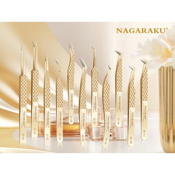 Nagaraku Precision Fiber Tip Tweezer สําหรับต่อขนตา Professional แหนบขนตา Antistatic ตรง