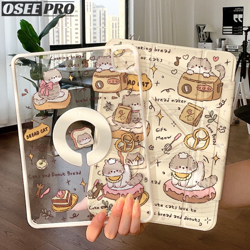 Osee Pro เคส ipad ฝาพับ Y-fold สามในหนึ่งเดียว 720° การหมุนแม่เหล็กเคสทาสีแบบถอดได้สําหรับ iPad pro 13 pro 11 นิ้ว Air 13 นิ้ว เคส ipad air 4 เคสไอแพด air 5 ไอแพด air 6 (2020/2022/2024) ipad gen 7 เคสไอแพด gen 8 gen 9 เคสไอแพด gen 10 mini 6 7 กรณีป้องกัน