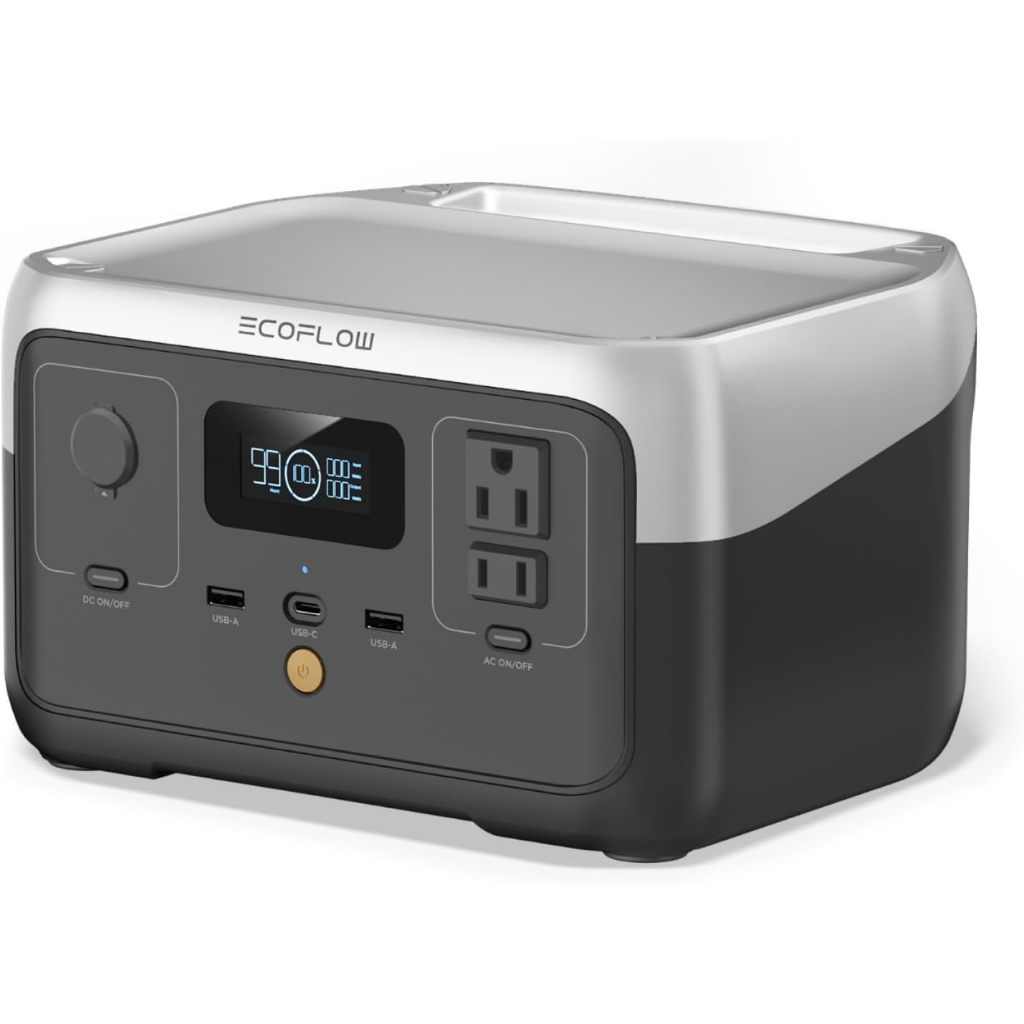 Ef ECOFLOW สถานีจ่ายไฟแบบพกพา RIVER 2, 256Wh LiFePO4 แบตเตอรี่/ ชาร์จเร็ว 1 ชั่วโมง, 2 สูงสุด 600W AC Outlets สําหรับการตั้งแคมป์กลางแจ้ง/RVs/ใช้ในบ้าน