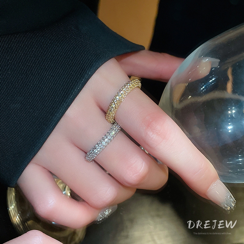 เดรเจว ทองแท้ชุบด้วยไฟฟ้าเพทายบิดเปิดแหวนแหวนระดับไฮเอนด์ของผู้หญิง ราคา ถูกที่สุด ดีลบีเคเค