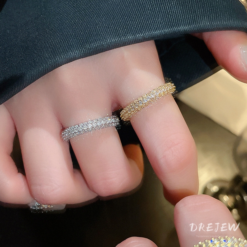 เดรเจว ทองแท้ชุบด้วยไฟฟ้าเพทายบิดเปิดแหวนแหวนระดับไฮเอนด์ของผู้หญิง ราคา ถูกที่สุด ดีลบีเคเค แกลเลอรีภาพที่ 7