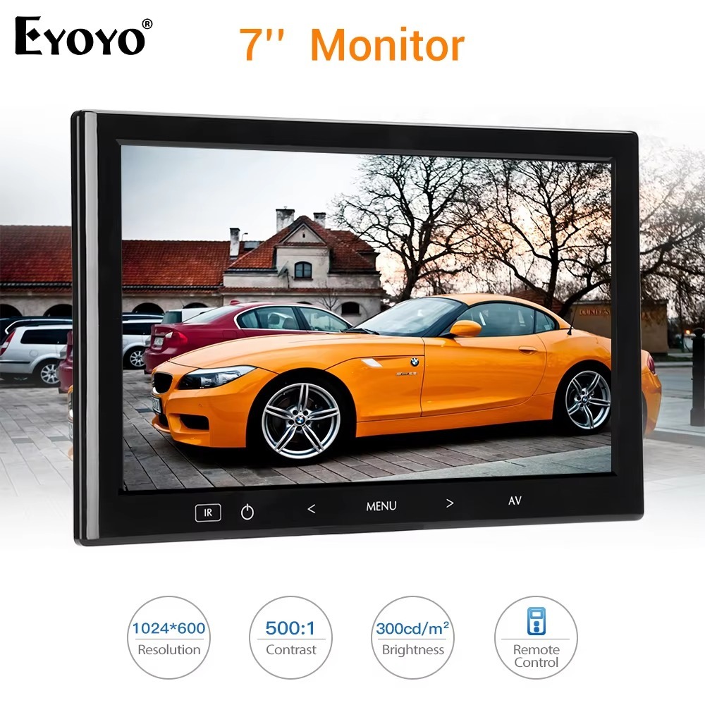 Eyoyo EM07L 7 นิ้วหน้าจอ LCD คอมพิวเตอร์ทีวีหน้าจอ 1024X600 HDMI VGA AV Specker สําหรับ PC แล็ปท็อปร