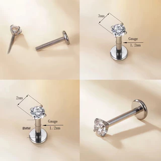 แบบกดขนาด 2.5mm~4mm •ต่างหูแบบแบนไร้เกลียว•ต่างหู Tragus•ต่างหูพินนา•กระดุมจมูก•กระดุมปาก
