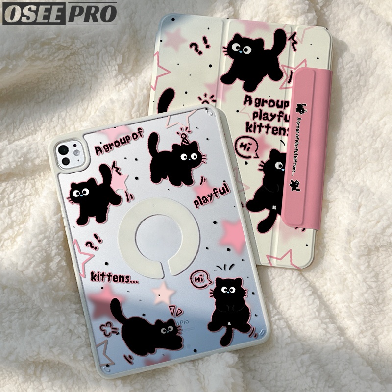 Osee pro ipad case 3-in-1 ที่ถอดออกได้รวมทุกอย่างโปร่งใสแม่เหล็ก hard shell สําหรับ ipad M4 pro 7 13 inch pro 2 3 4 5 11 นิ้ว ไอแพด air 6 13 นิ้ว Air 4 Air 5 ไอแพด air 6 air 7 M2/M3(2020/2022/2024/2025) ipad gen 7th 8th 9th ไอแพด gen 10 gen11 mini 6 7 เคส
