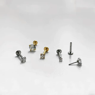แบบกดขนาด 2.5mm~4mm •ต่างหูแบบแบนไร้เกลียว•ต่างหู Tragus•ต่างหูพินนา•กระดุมจมูก•กระดุมปาก