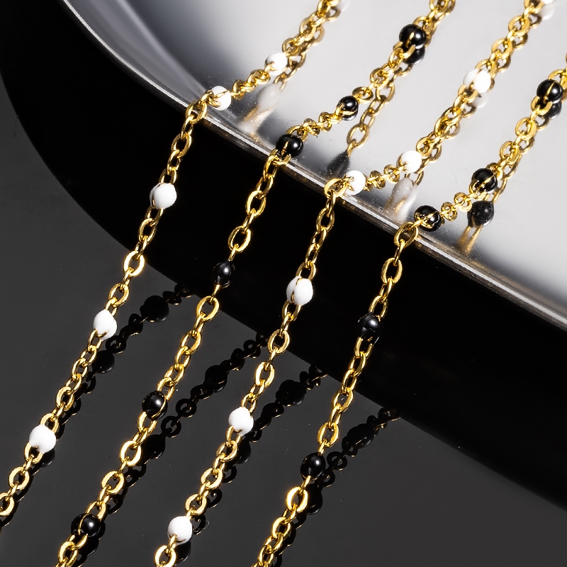 สแตนเลสสตีลหยดโซ่ 18k Gold Chain เครื่องประดับ diy สร้อยคอสร้อยข้อมืออุปกรณ์เสริม