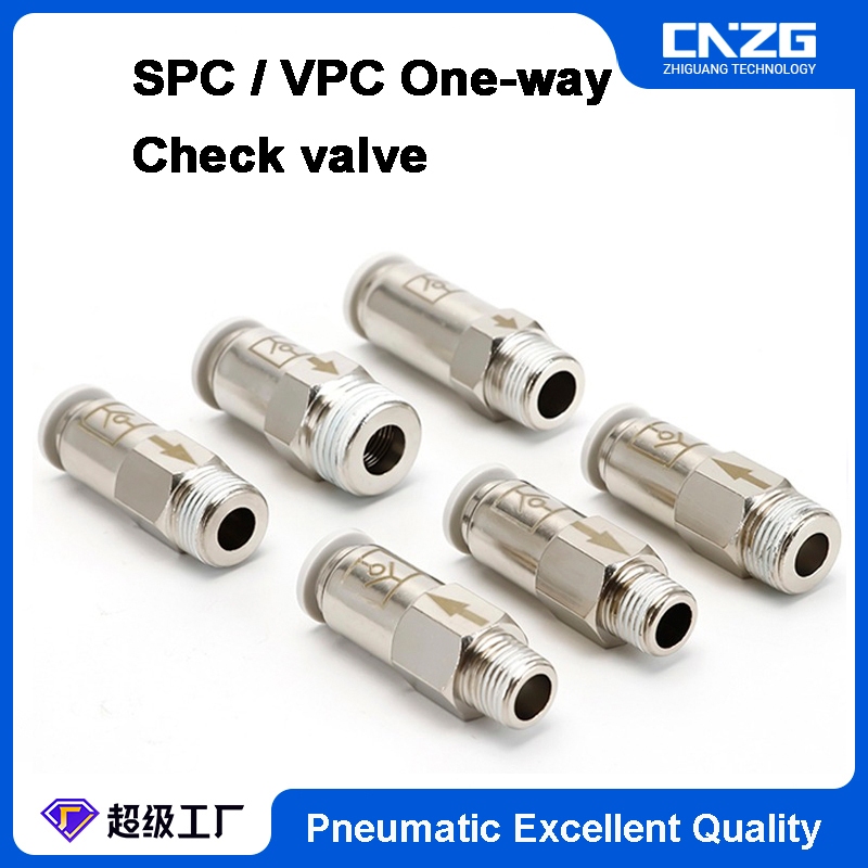 วาล์วตรวจสอบทางเดียว SPC VPC ขั้วต่อทิศทางเดียวคุณภาพสูงข้อต่อตรง 4 มม. 6 มม. อะแดปเตอร์