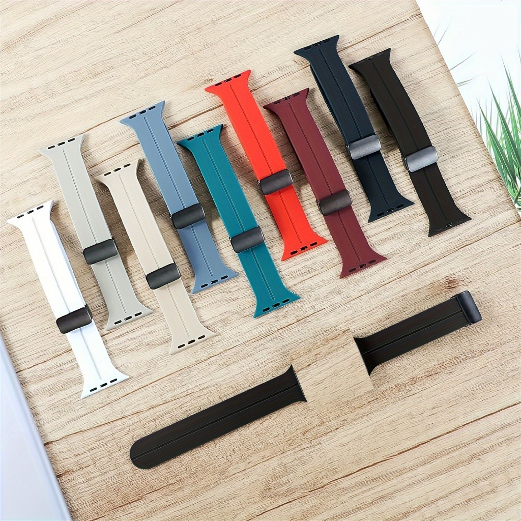 ซิลิโคนหัวเข็มขัดแม่เหล็กสายนาฬิกาสําหรับนาฬิกา iWatch Series 10 9 8 7 6 5 4 3 2 1 Ultra กับ สายนาฬิกานุ่มสําหรับ iดู พิเศษ iwatch 49mm 46mm 45mm 44mm 42mm 41mm 40mm 38mm กีฬาสายรัดข้อมือ