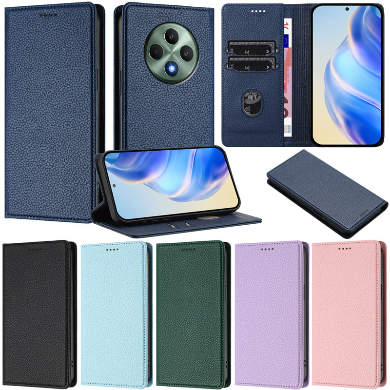 หรูหราปลอกสําหรับoppo Realme 12x Reno12F Realme 13 5G Reno11F Realme 12 + Reno10 Realme 12 Pro Realme C65 C67 Litchiหนังสือกระเป๋าสตางค์นุ่มPUหนังฝาครอบกรณี
