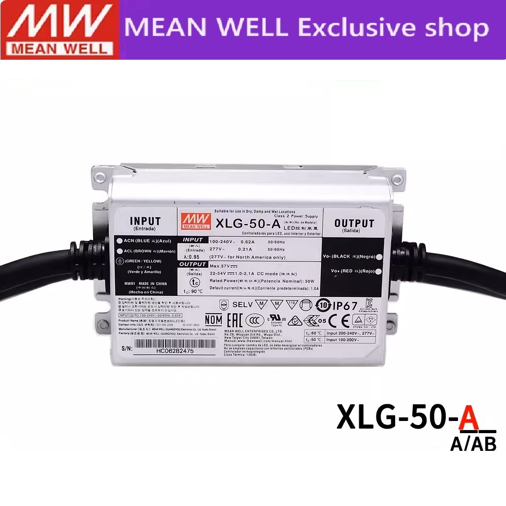 MEAN WELL XLG-50 XLG-50-A XLG-50-AB 50W โหมดพลังงานคงที่ไดร์เวอร์ LED