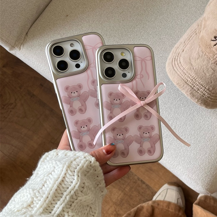 สําหรับiphone case 16 Pro Max 15 Pro Max 14 Pro Max 13 Pro Max Silver edge Dropperการ์ตูนเคสโทรศัพท์