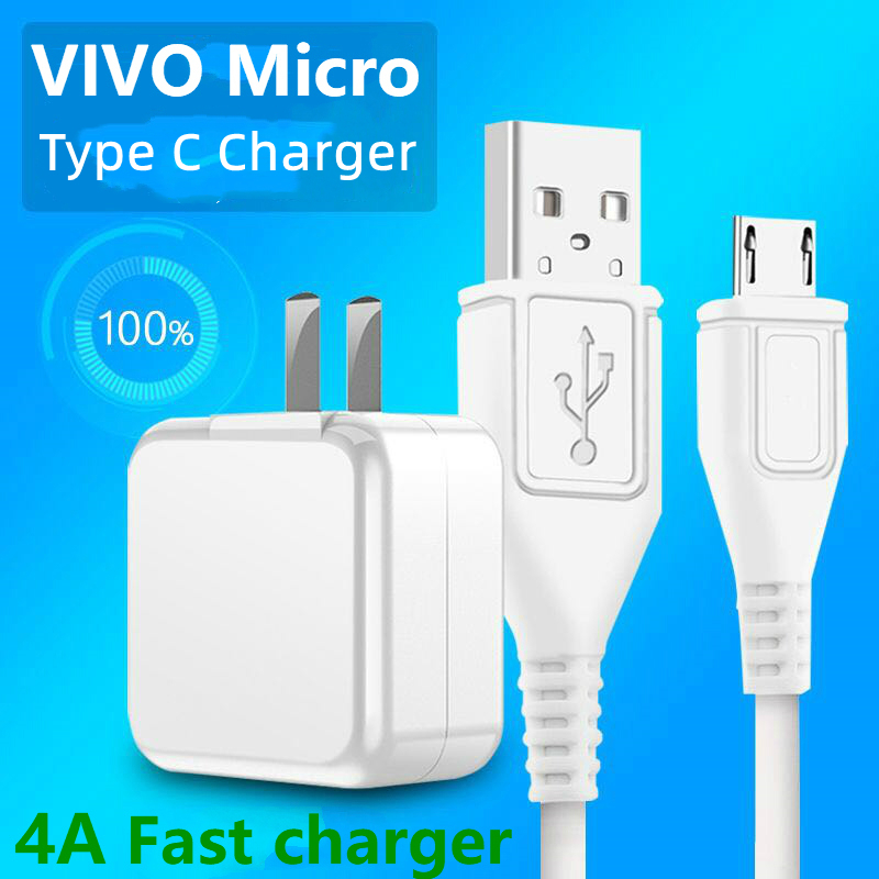 Vivo Charger อะแดปเตอร์สาย Micro USB สําหรับ Vivo X7 X9 X20 V7 V9 Y11 Y12 Y15 ประเภท C Fast Charger 