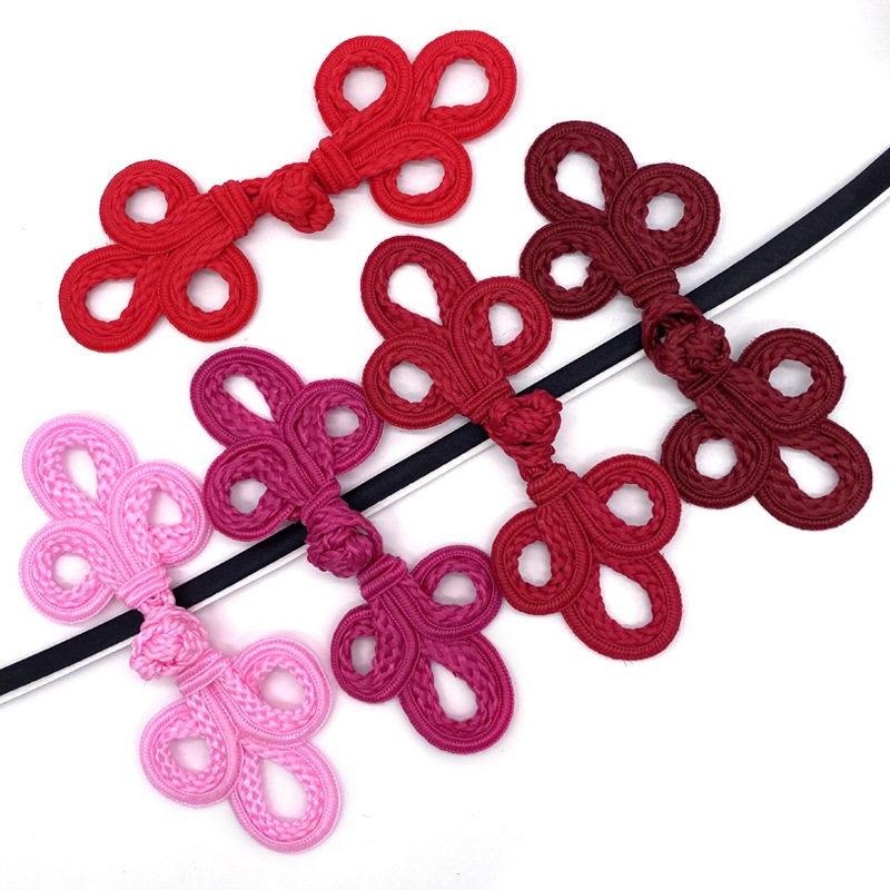 ทอมือ Big Trefoil Cheongsam ผ้าอุปกรณ์เสริมเสื้อผ้าแผ่น Leaf Shape หลายสี